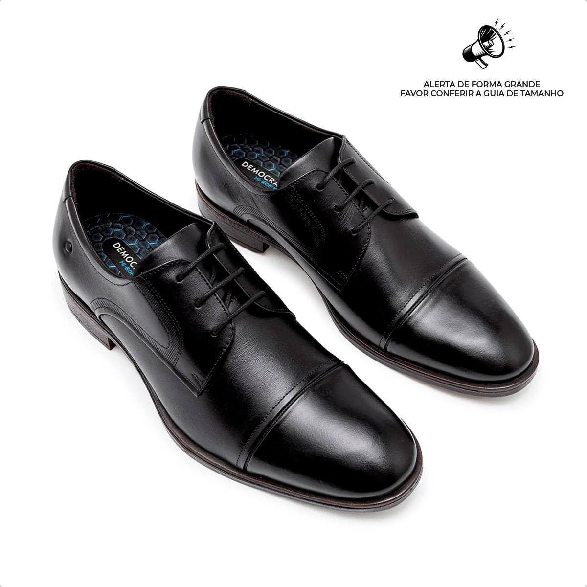 Sapato Social de Couro Democrata Masculino Smart Comfort Madison Hi-Soft 32 255106 Preto 2