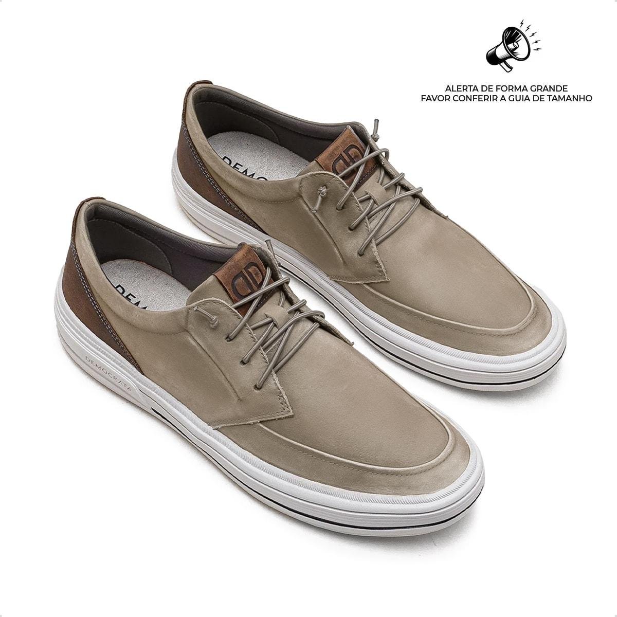 Sapatênis de Couro Democrata Masculino Clay 290302 Marrom Claro 2