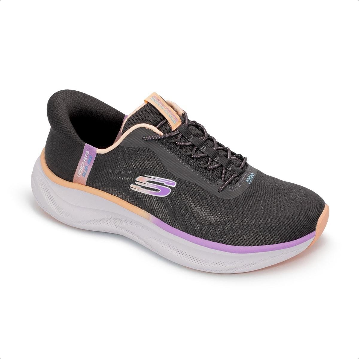 Tênis Skechers Feminino Skech Cloud-Perfectly Plush Cinza/Lilás 2