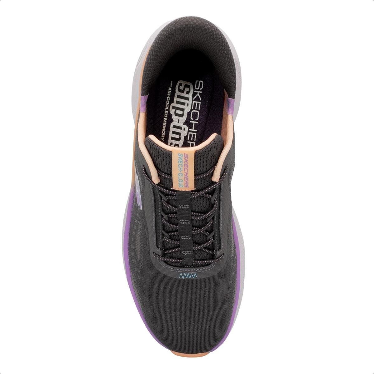 Tênis Skechers Feminino Skech Cloud-Perfectly Plush Cinza/Lilás 3