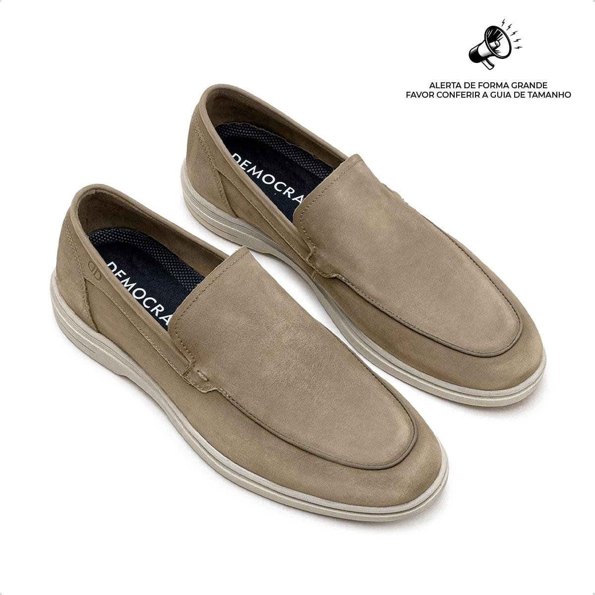 Mocassim de Couro Democrata Masculino Tulum 647101 Bege 2