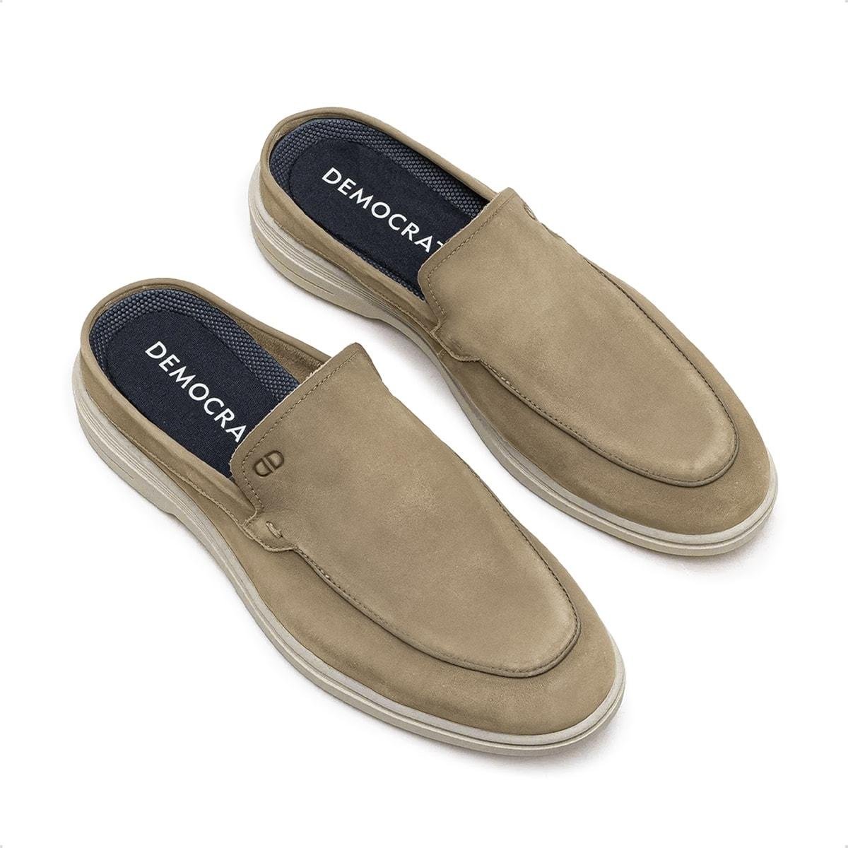 Mule de Couro Democrata Masculino Tulum 647102 Bege 2