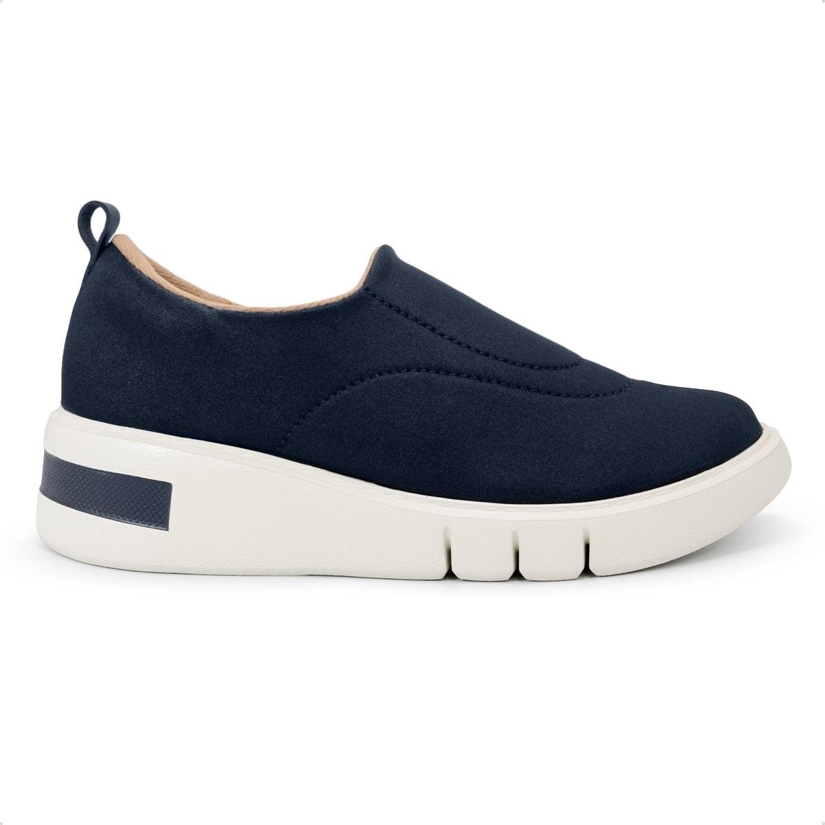 Tênis Usaflex Feminino Slip On Tecido Detalhe Costura Casual AM01009