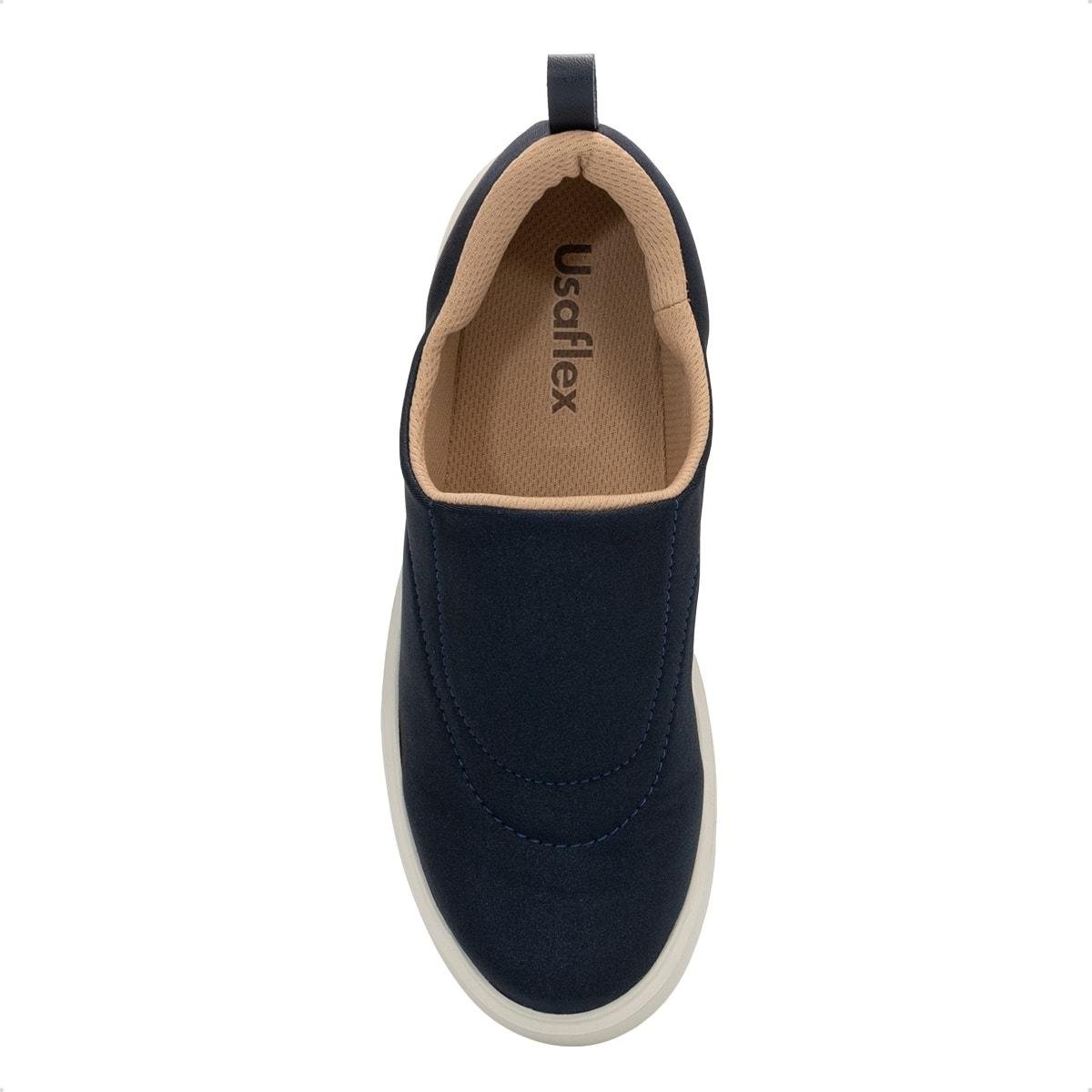 Tênis Usaflex Feminino Slip On Tecido Detalhe Costura Casual AM01009 Marinho 3