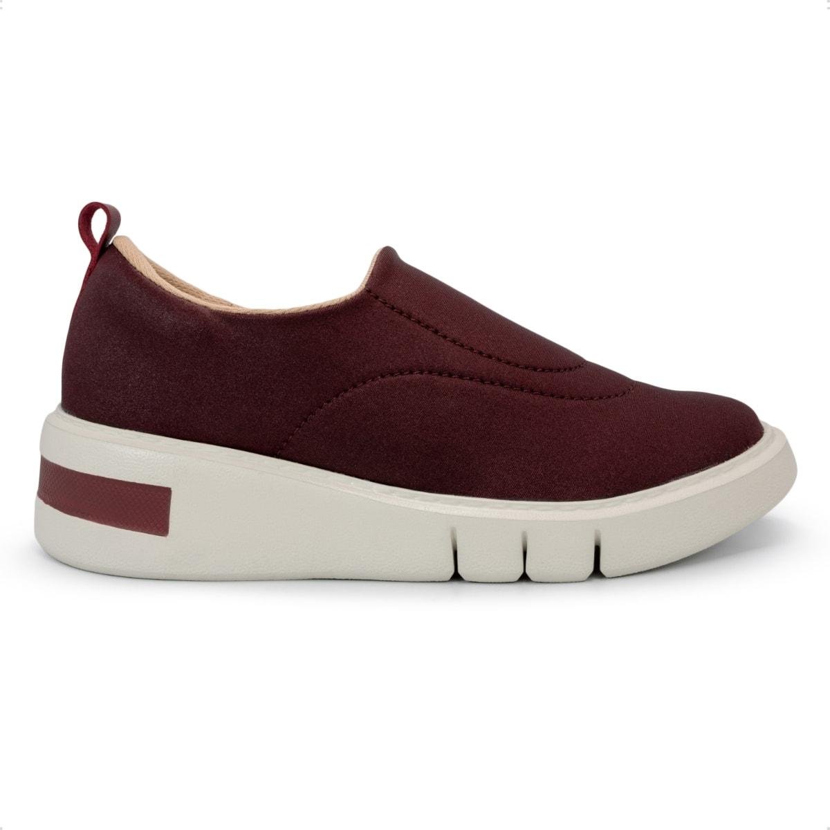 Tênis Usaflex Feminino Slip On Tecido Detalhe Costura Casual AM01009