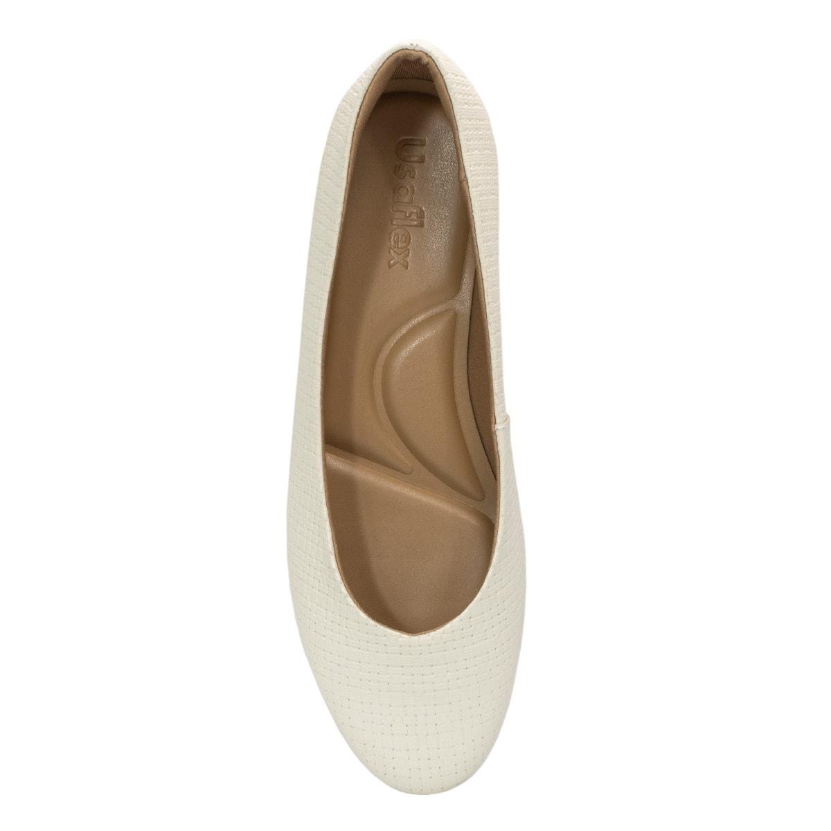 Sapatilha Usaflex Feminina Couro Casual UD08001 Off White 3