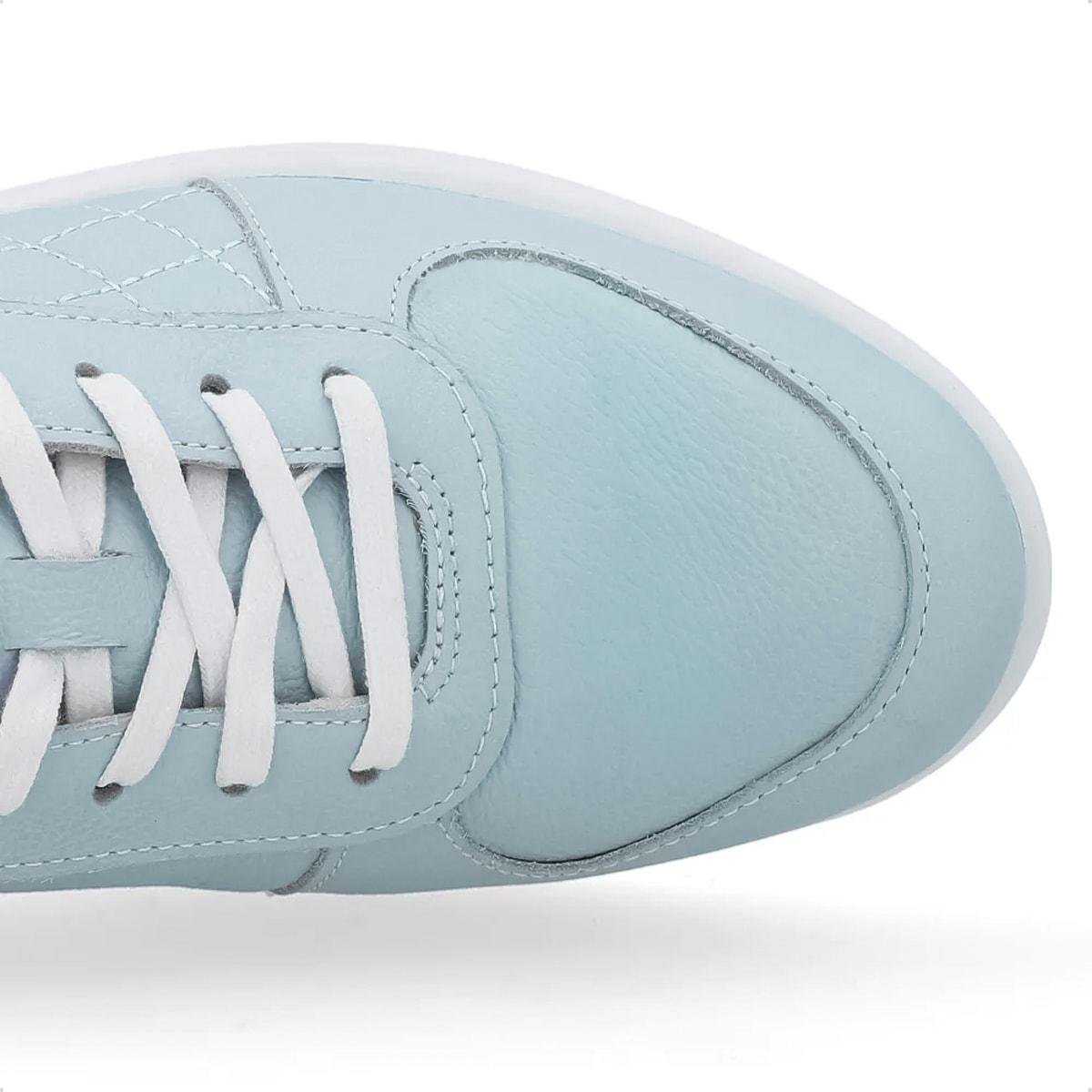 Tênis Usaflex Feminino Matelassê Couro Casual UD02003 Azul Claro 3