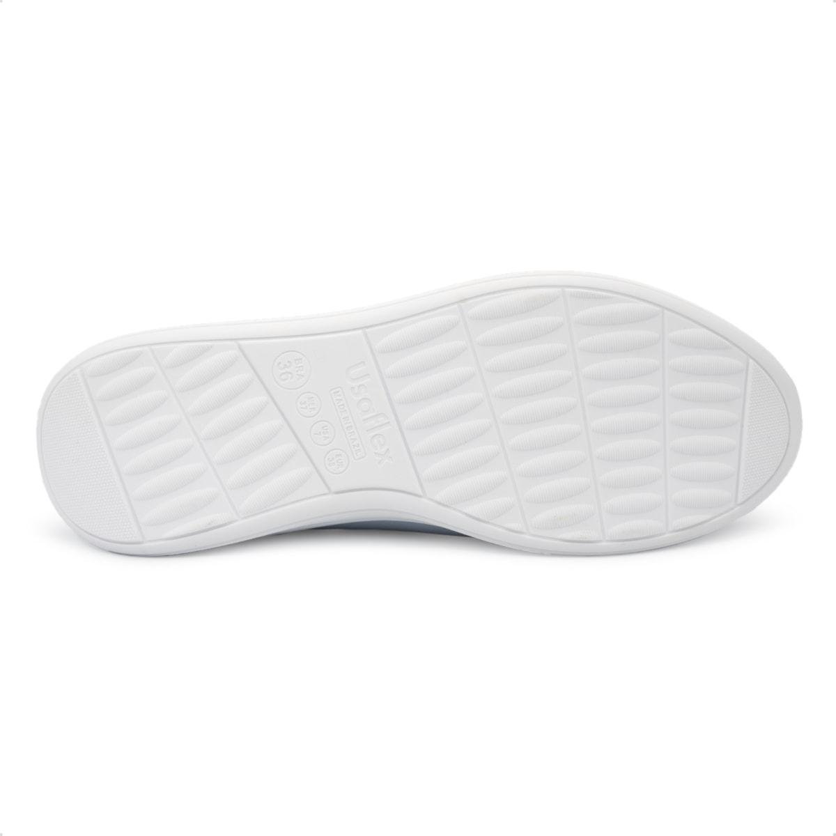 Tênis Usaflex Feminino Matelassê Couro Casual UD02003 Azul Claro 5