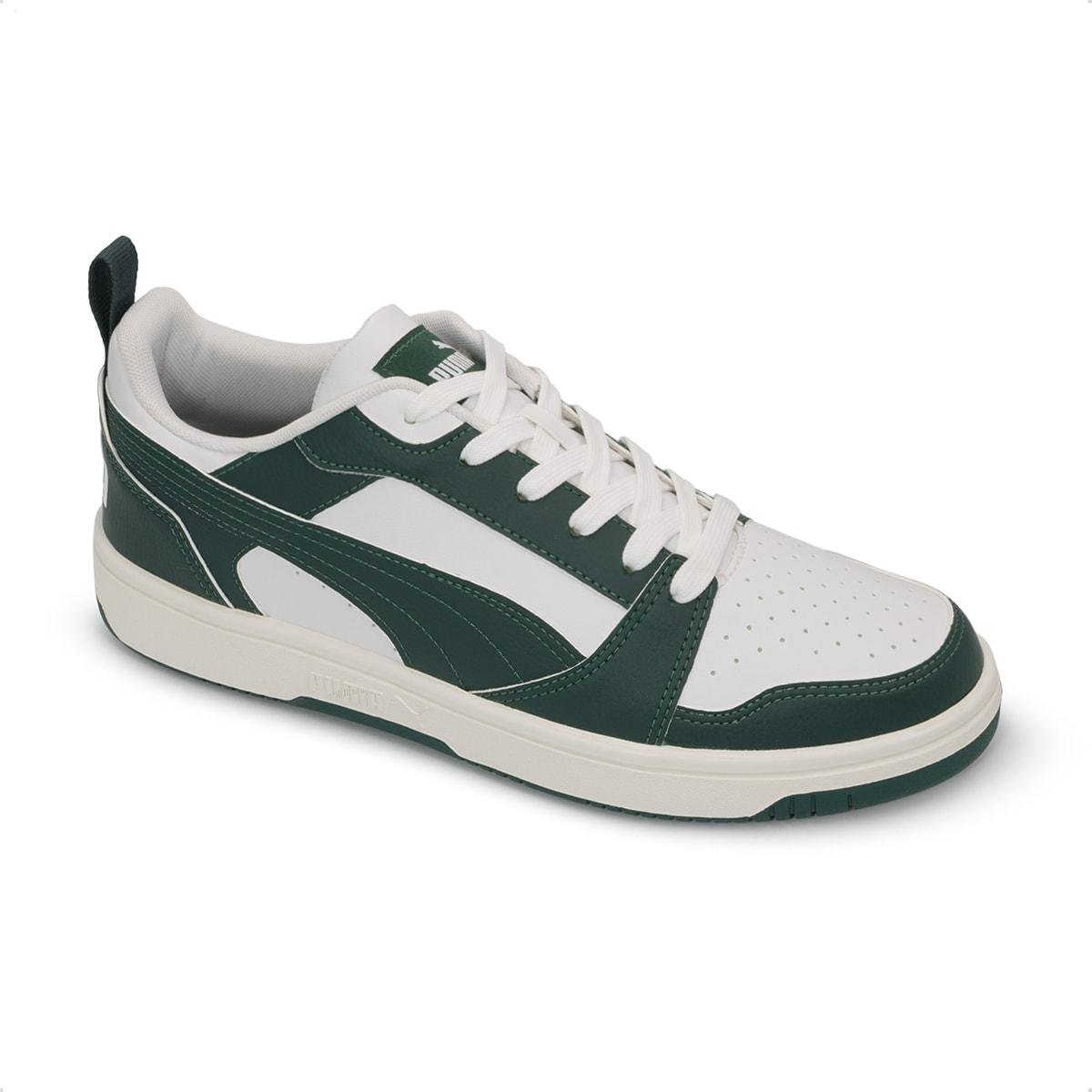 Tênis Puma Unissex Rebound V6 Low BDP Branco/Verde Escuro 2