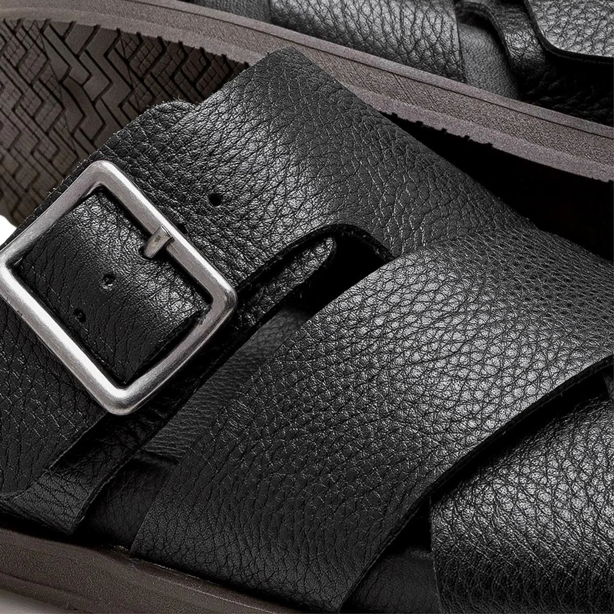 Sandália de Couro Democrata Masculina Dock Preto 3