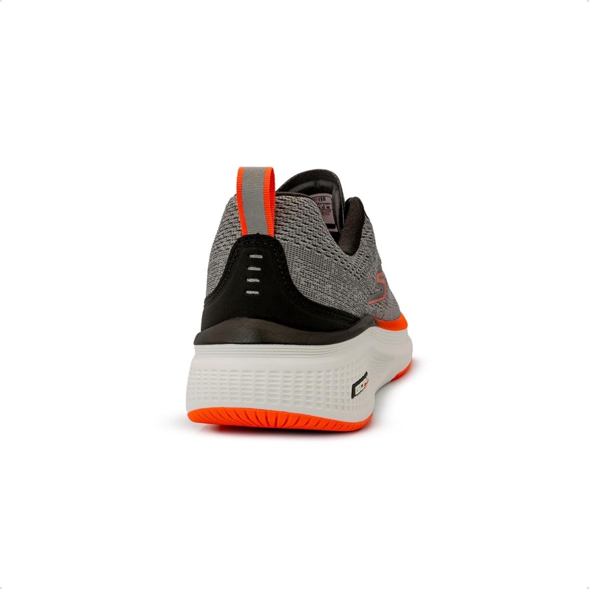 Tênis Skechers Masculino Go Run Elevate 2.0 - Fluid Motion Corrida Cinza/Laranja 4