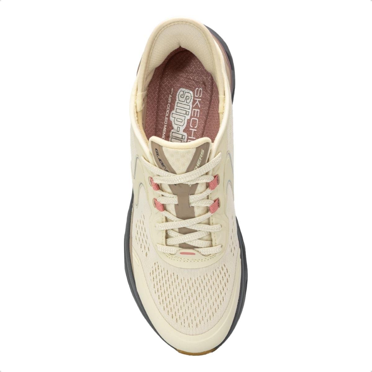 Tênis Skechers Feminino Glide-Step - Altus Creme/Marrom 3