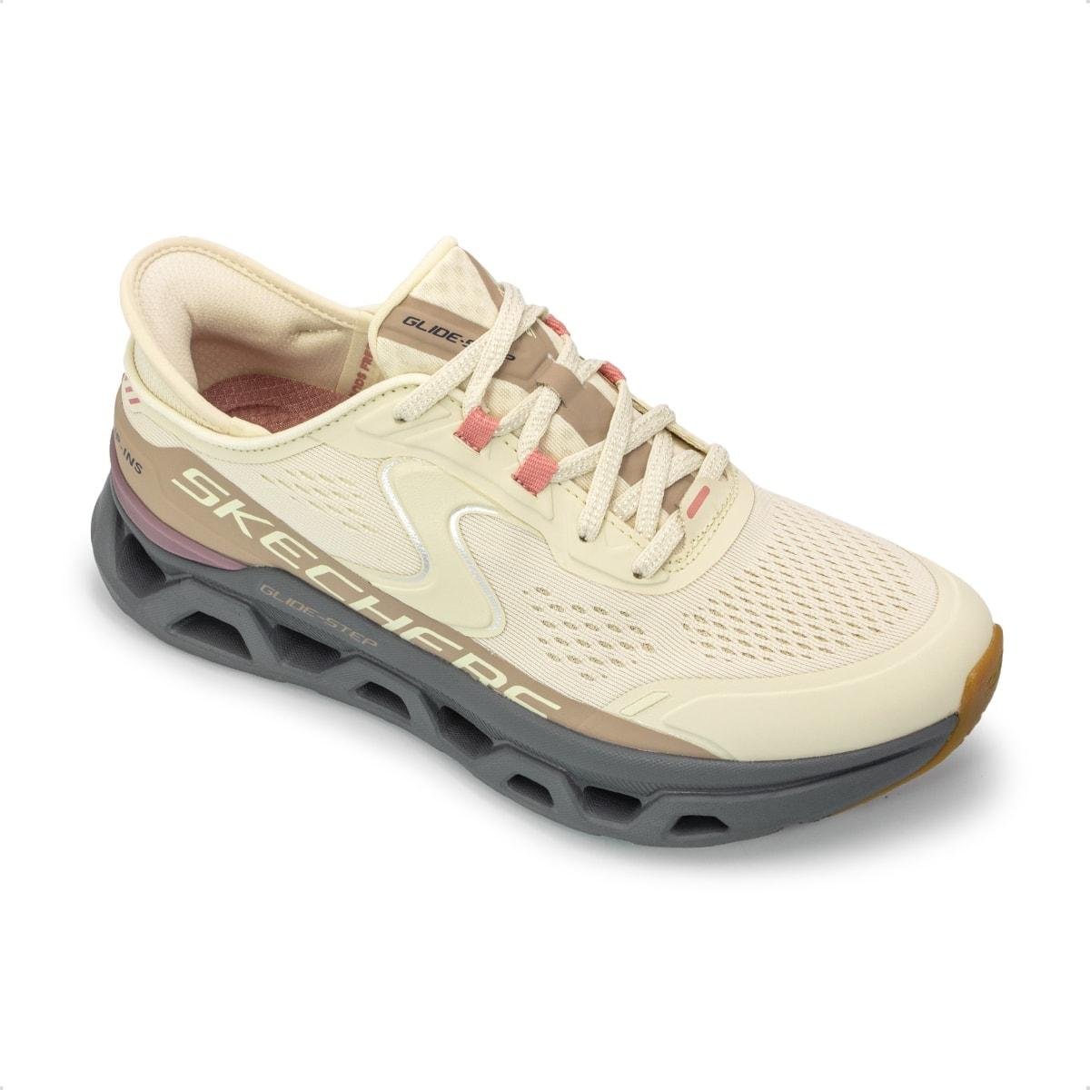 Tênis Skechers Feminino Glide-Step - Altus Creme/Marrom 2