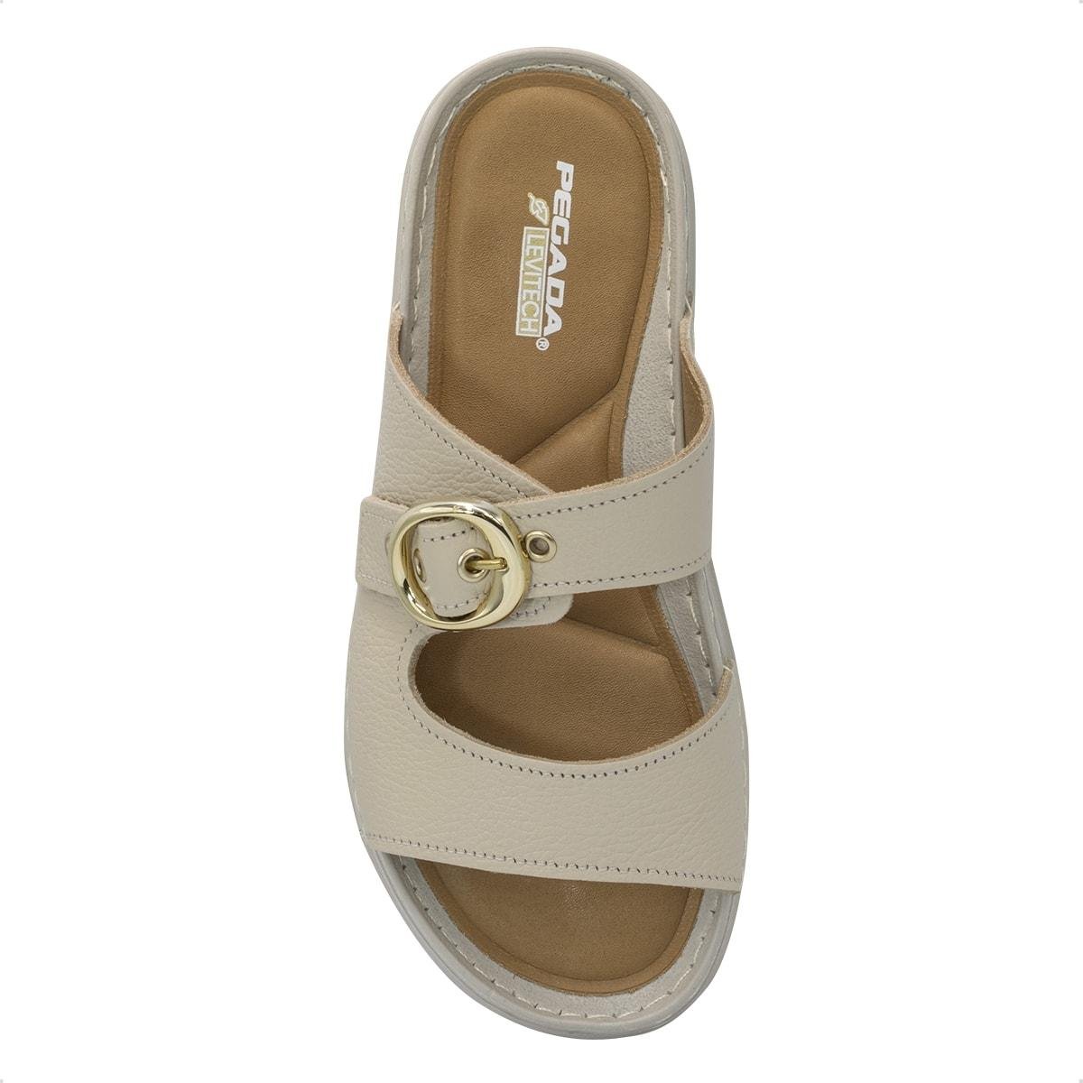 Chinelo Pegada Feminino em Couro Grace 234701 Bege 3