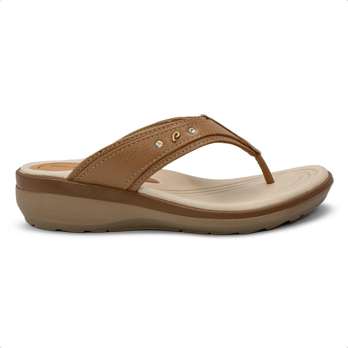 Chinelo Pegada Feminino em Couro 232713