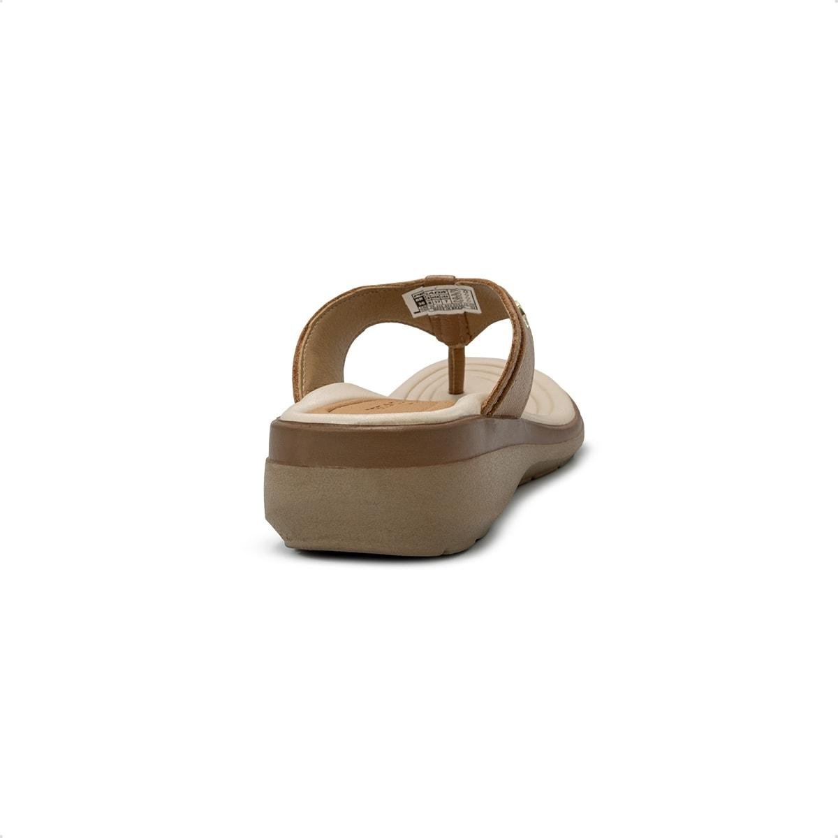 Chinelo Pegada Feminino em Couro 232713 Marrom Claro 4