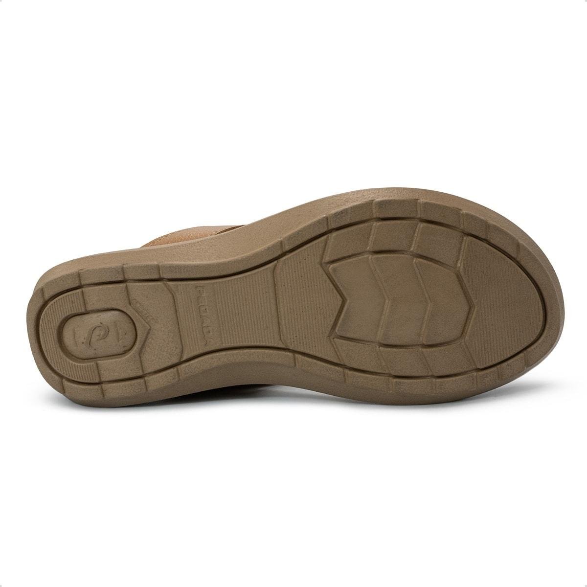 Chinelo Pegada Feminino em Couro 232713 Marrom Claro 5