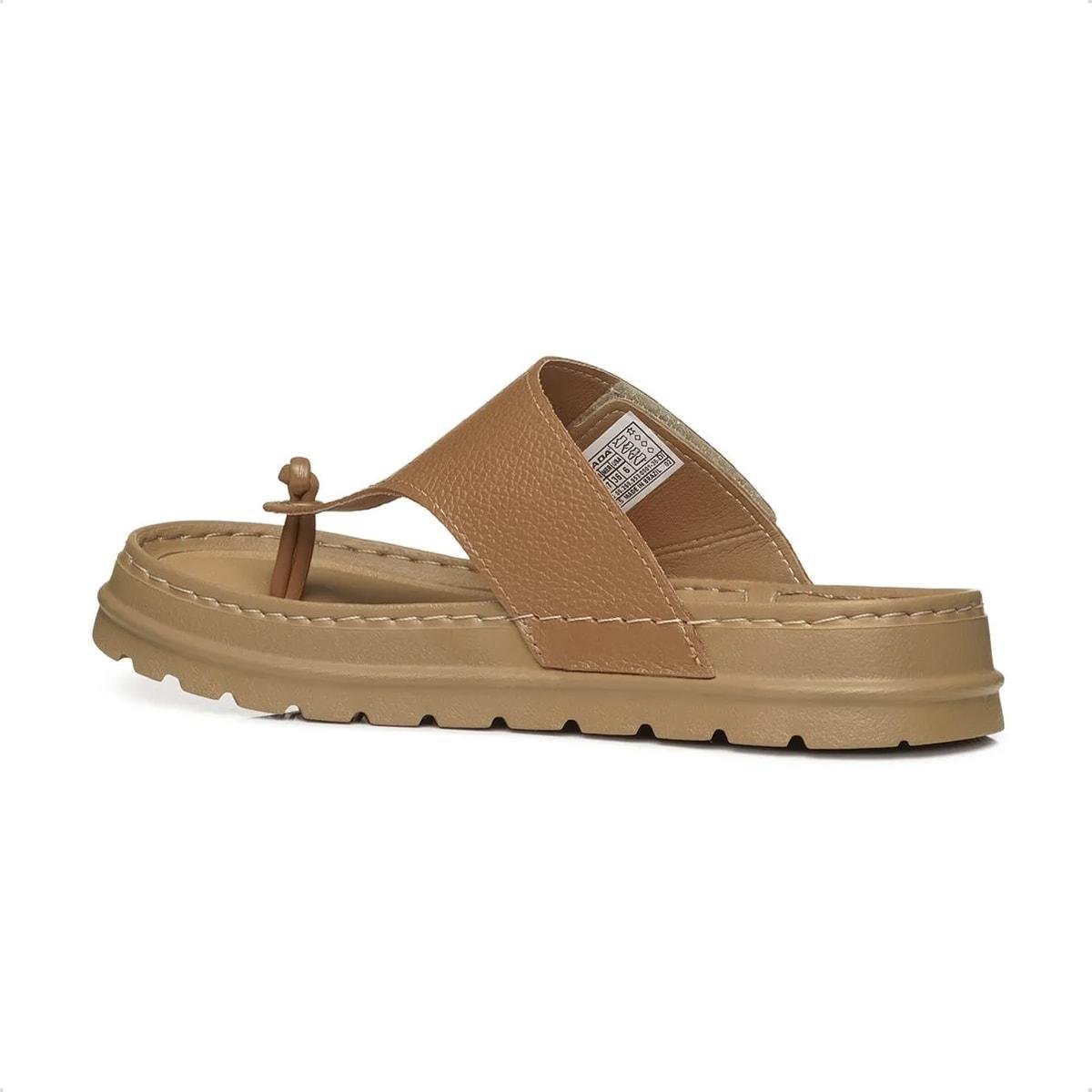 Chinelo Pegada Feminino em Couro Grace 234702 Marrom Claro 4