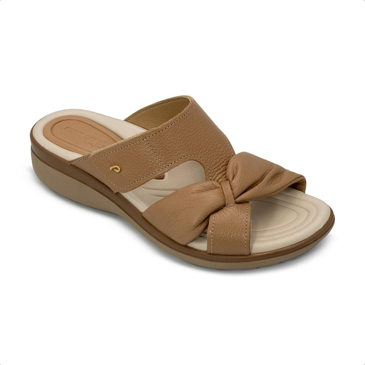 Tamanco Pegada Feminino em Couro 232712 Marrom Claro 2