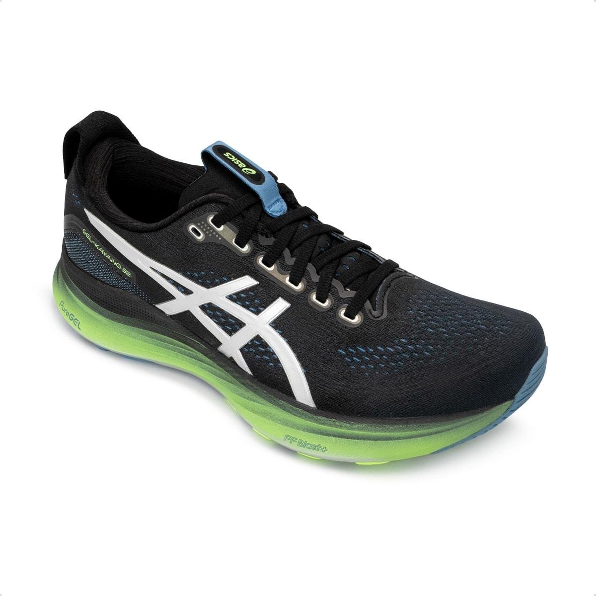 Tênis Asics Masculino Gel-Kayano 32 Luxe Corrida Preto/Verde 2