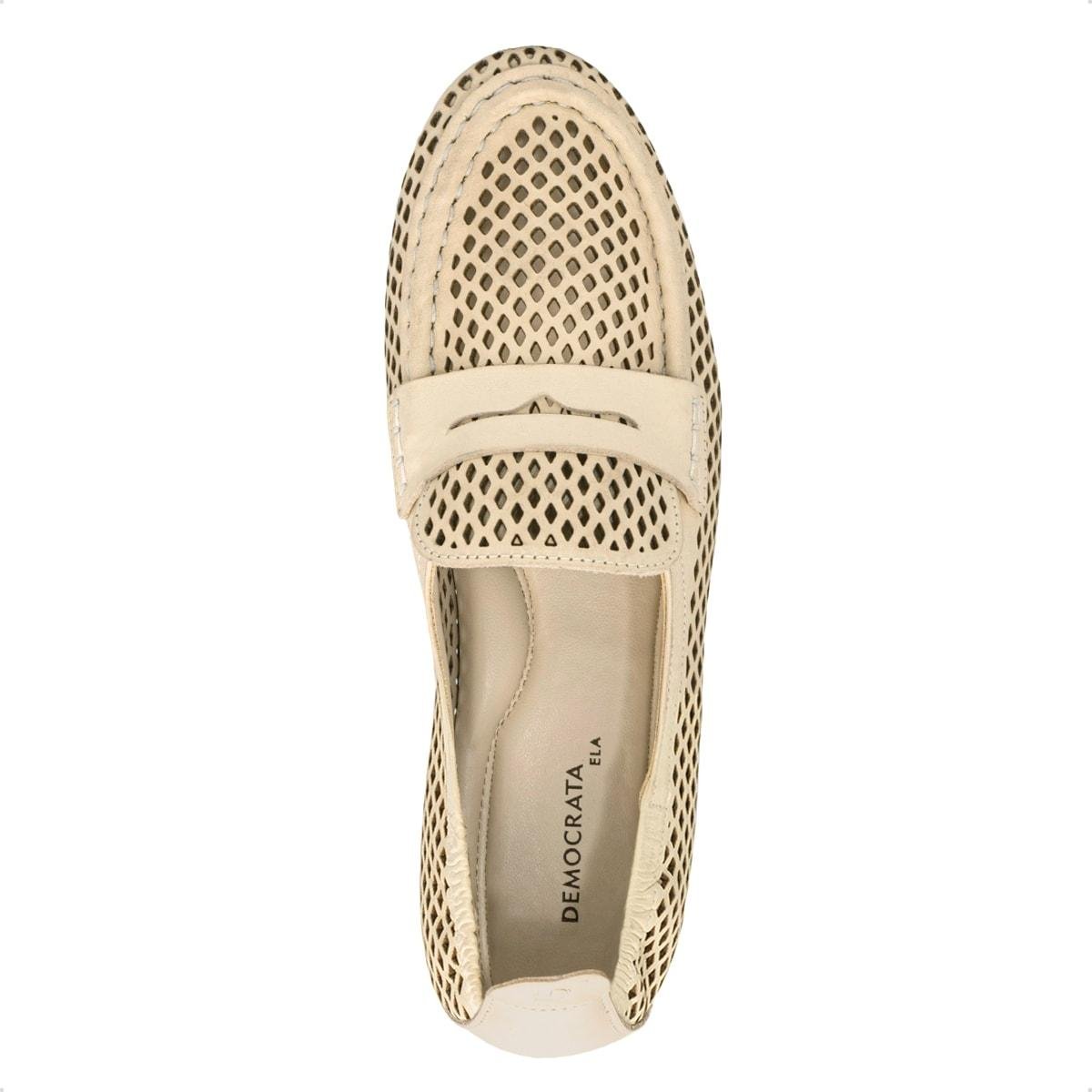 Mocassim Democrata Feminino Flora Couro 655102 Bege 3