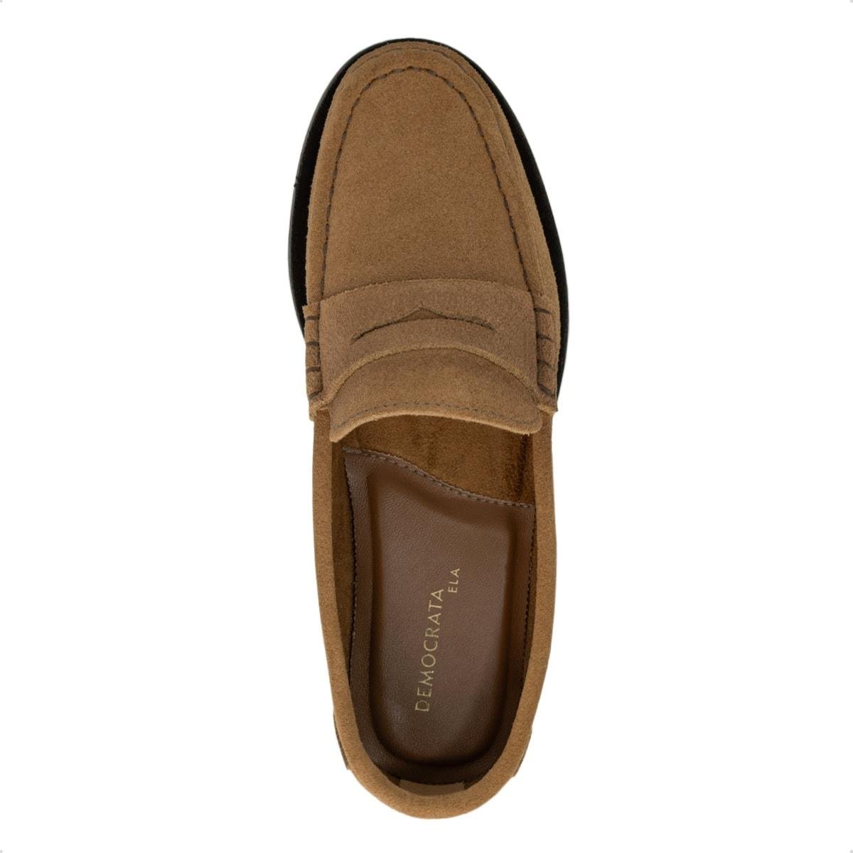 Mocassim de Couro Democrata Feminino Cora 630101 Marrom 3