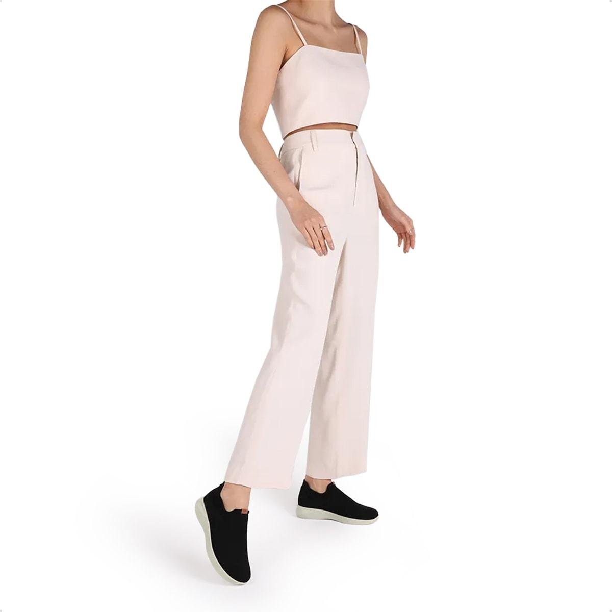 Tênis Usaflex Feminino Slip On Tricot UD03005 Casual Preto/Off White 3