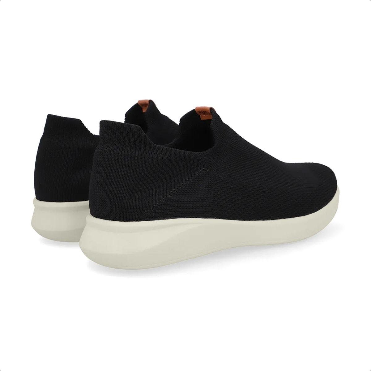 Tênis Usaflex Feminino Slip On Tricot UD03005 Casual Preto/Off White 4