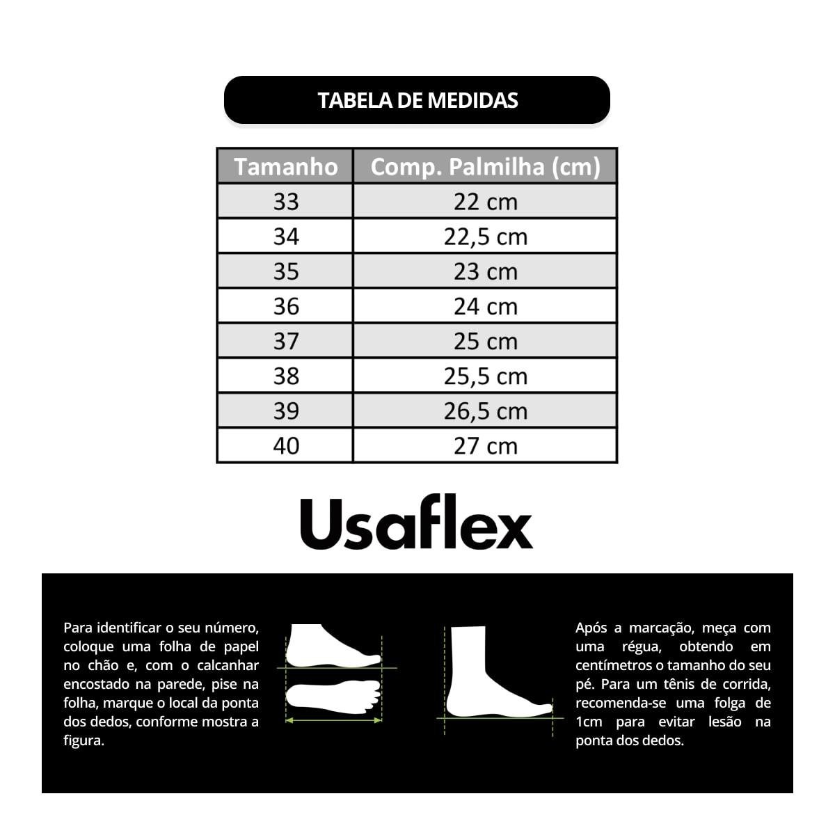 Tênis Usaflex Feminino Slip On Tricot UD03005 Casual Preto/Off White 6