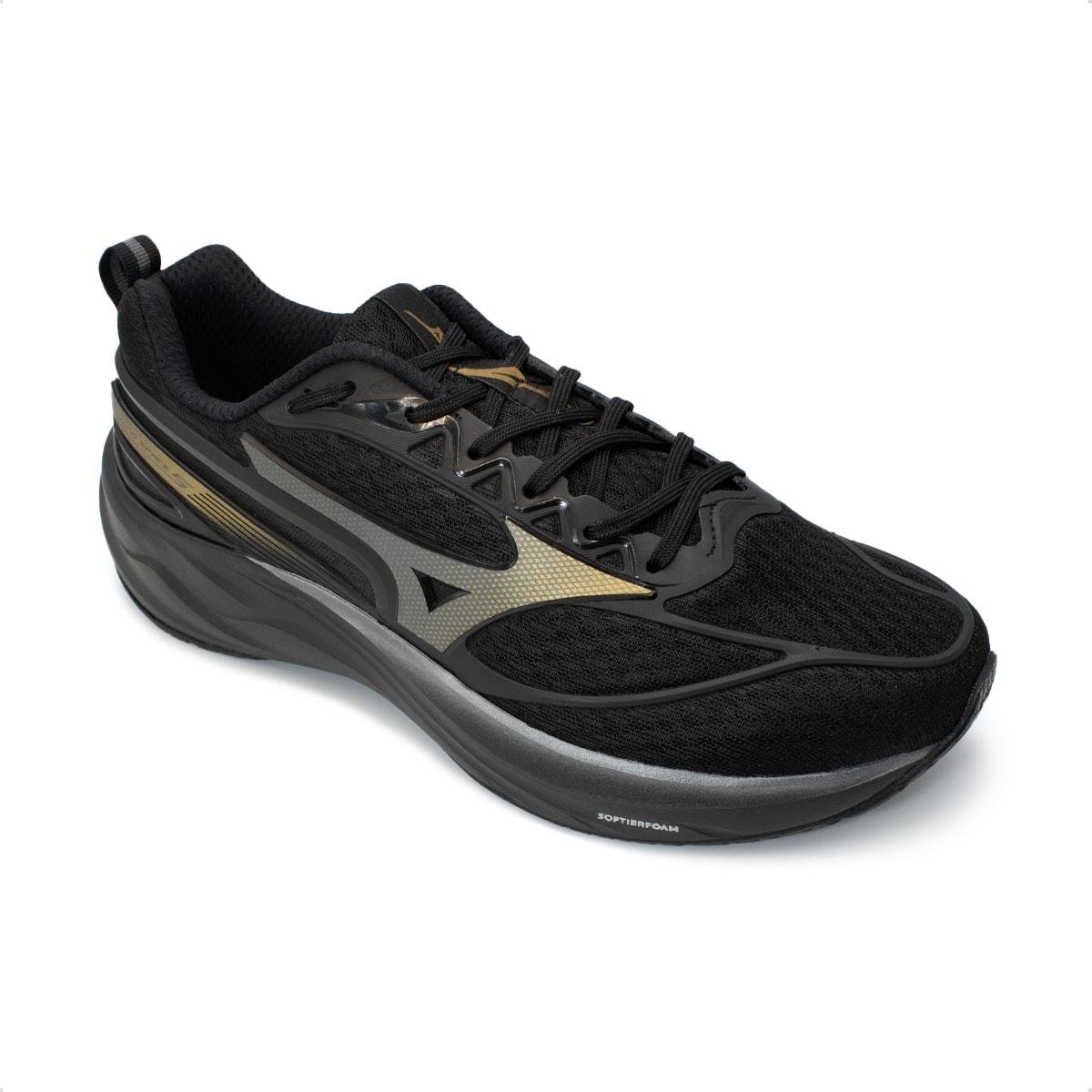 Tênis Mizuno Masculino Space 5 Corrida Preto/Dourado 2