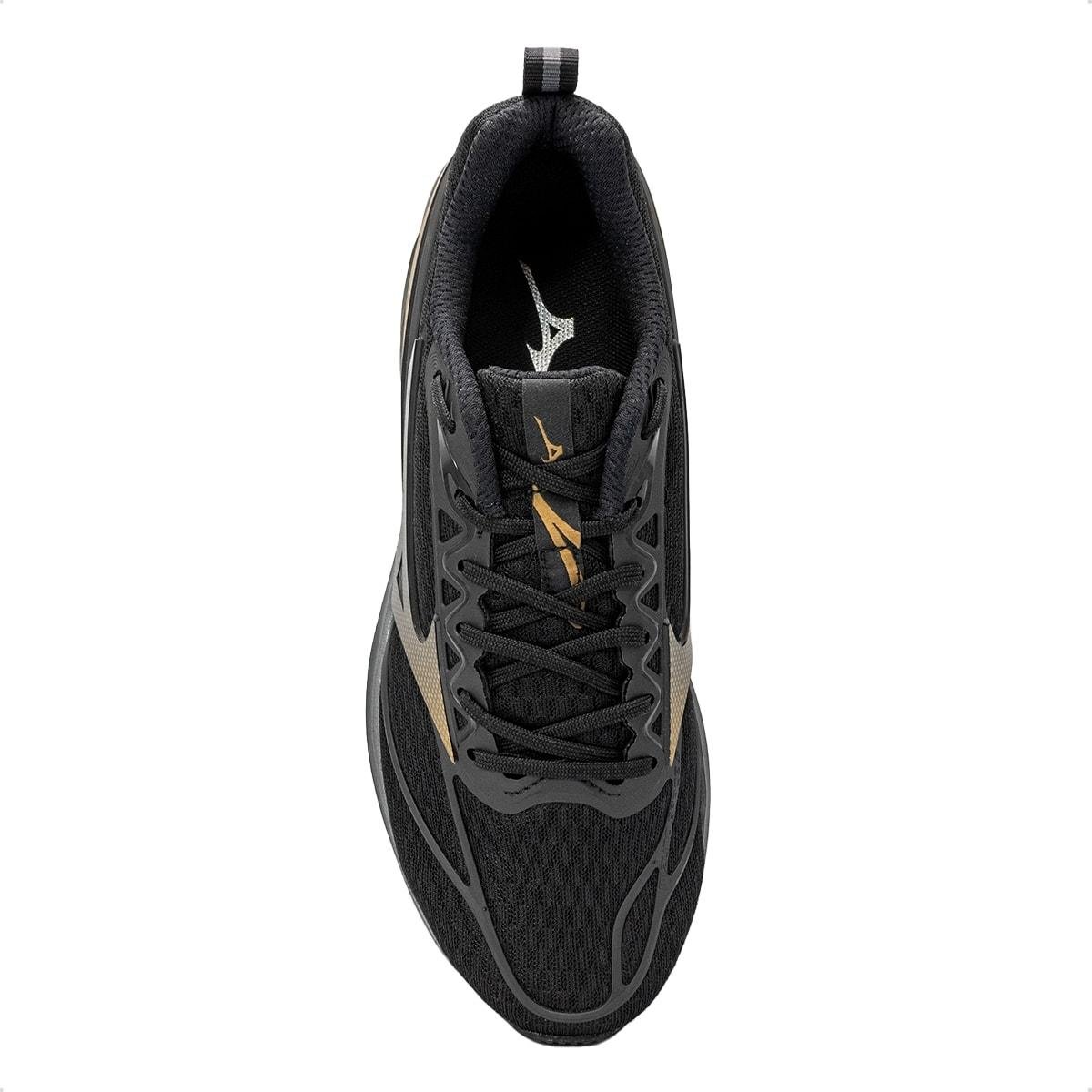 Tênis Mizuno Masculino Space 5 Corrida Preto/Dourado 3