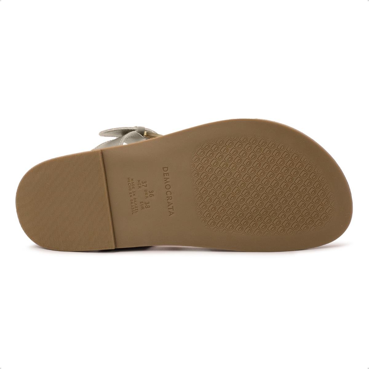Sandália de Couro Democrata Feminina Zoe 659102 Off White 5