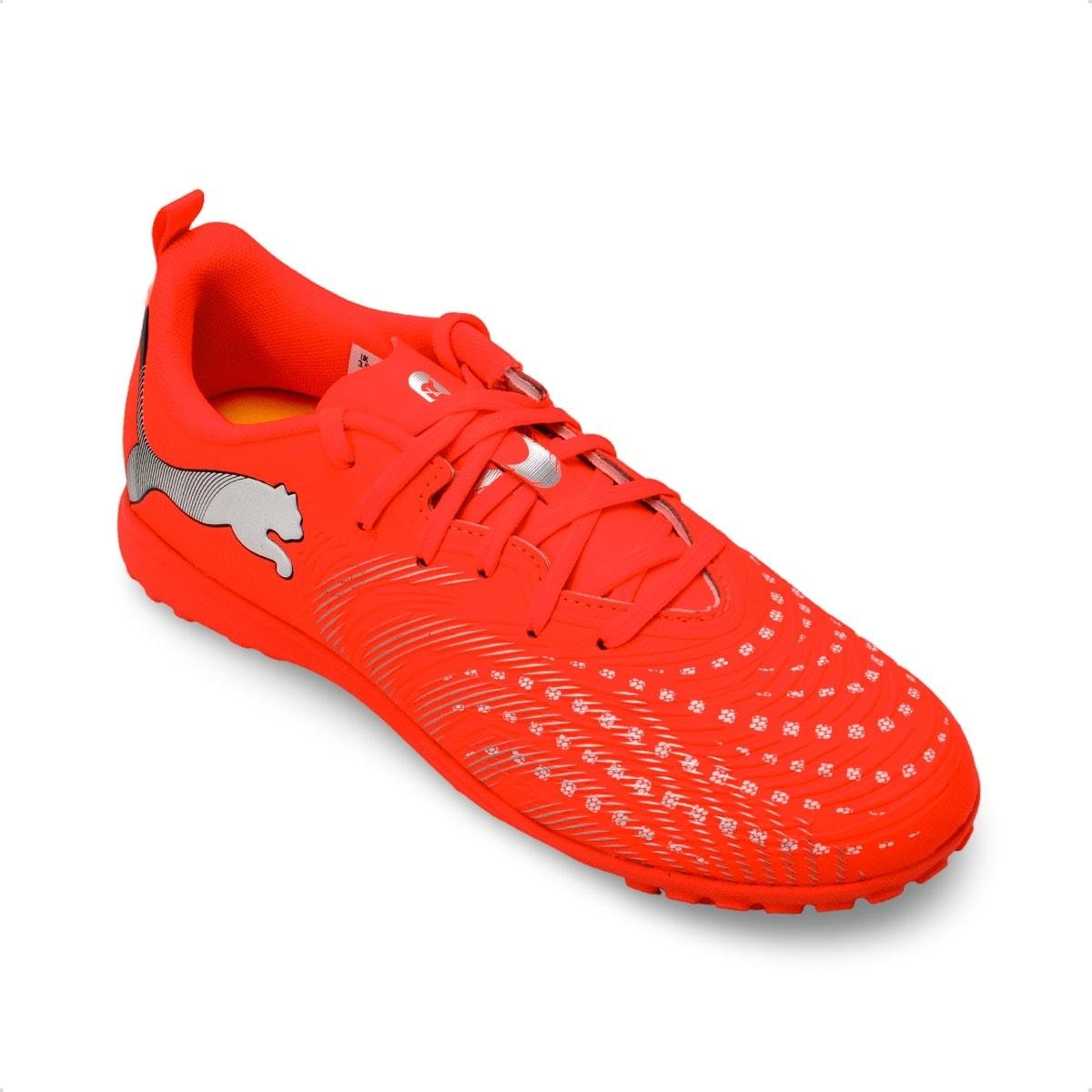 Chuteira Puma Society Future 9 Play Infantil Laranja 2
