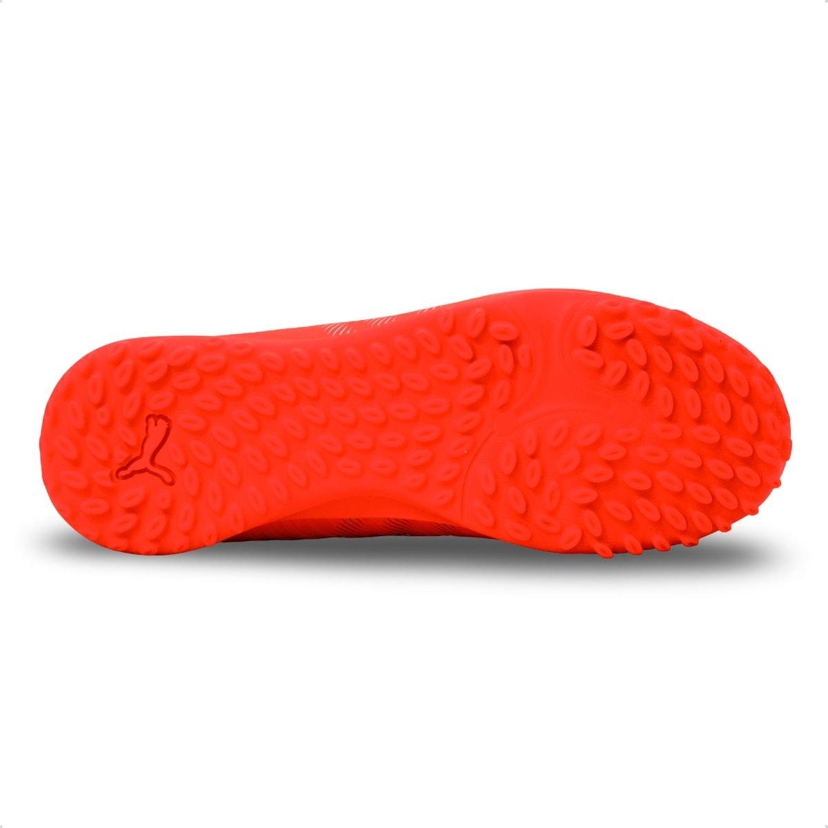 Chuteira Puma Society Future 9 Play Infantil Laranja 5