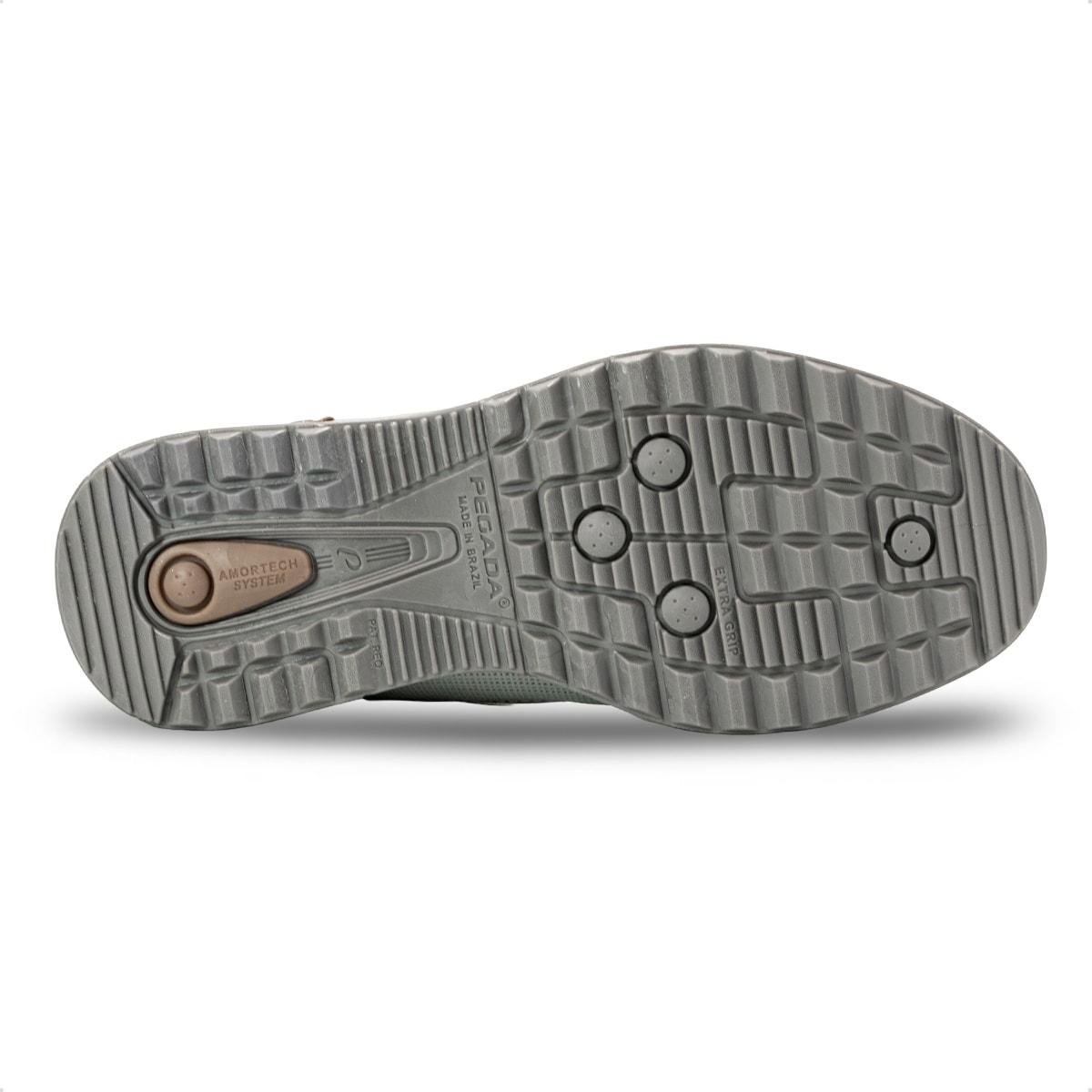 Sapatênis Pegada Masculino em Couro 111801 Cinza 5