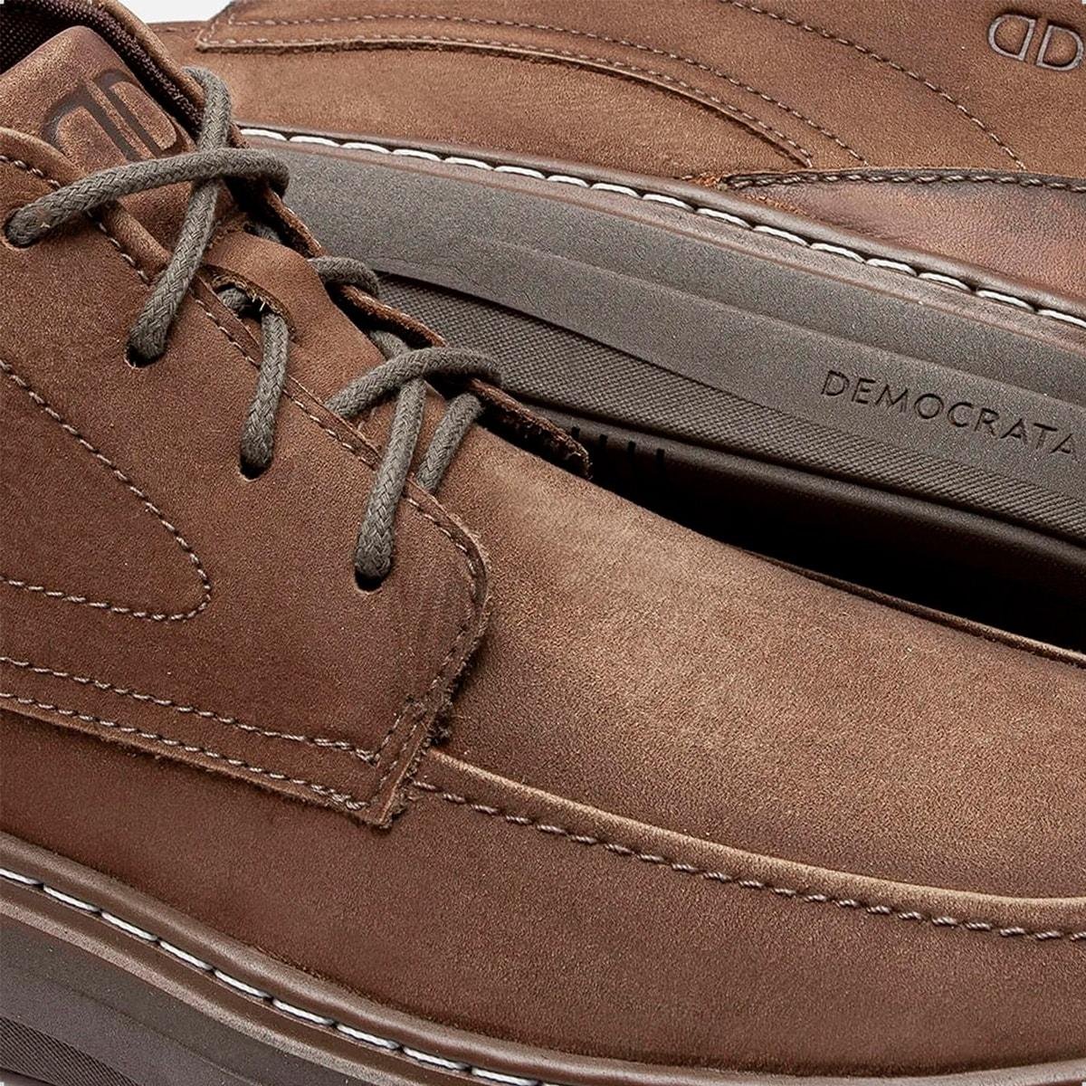 Bota de Couro Democrata Masculina Grid 240001 Marrom Claro 3