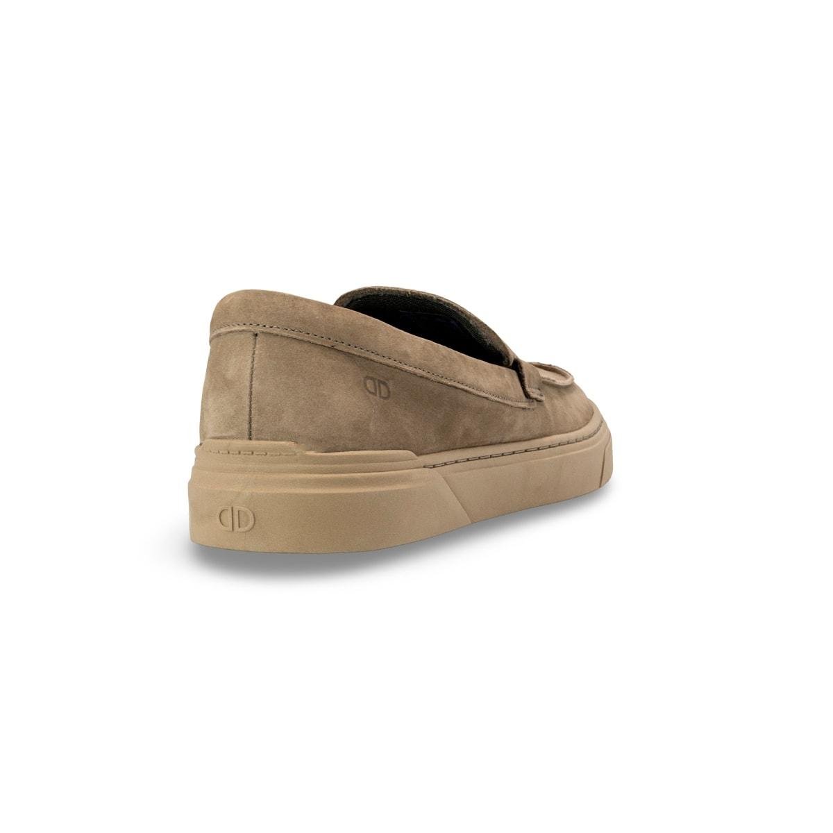 Tênis de Couro Democrata Masculino Bill Slip On 240904 Bege 4