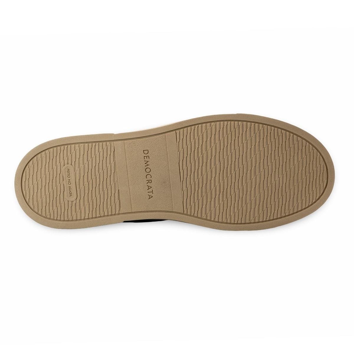 Tênis de Couro Democrata Masculino Bill Slip On 240904 Bege 5