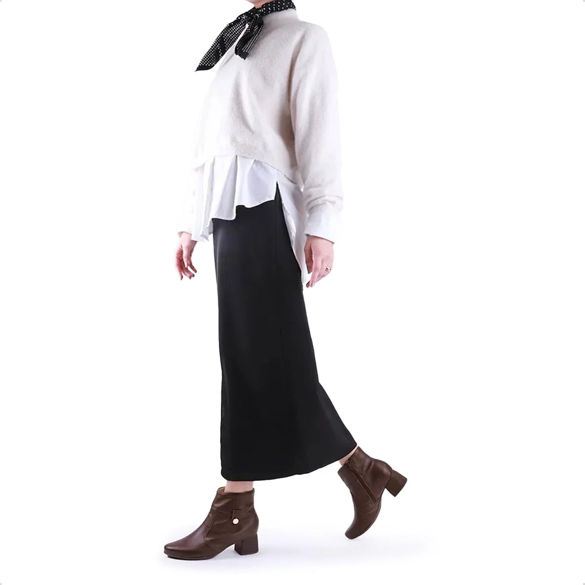 Bota Usaflex Feminina Em Couro Detalhe AP04001 Marrom Escuro 3