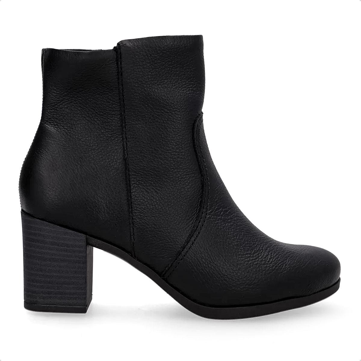 Bota Usaflex Feminina Em Couro Zíper AP05003