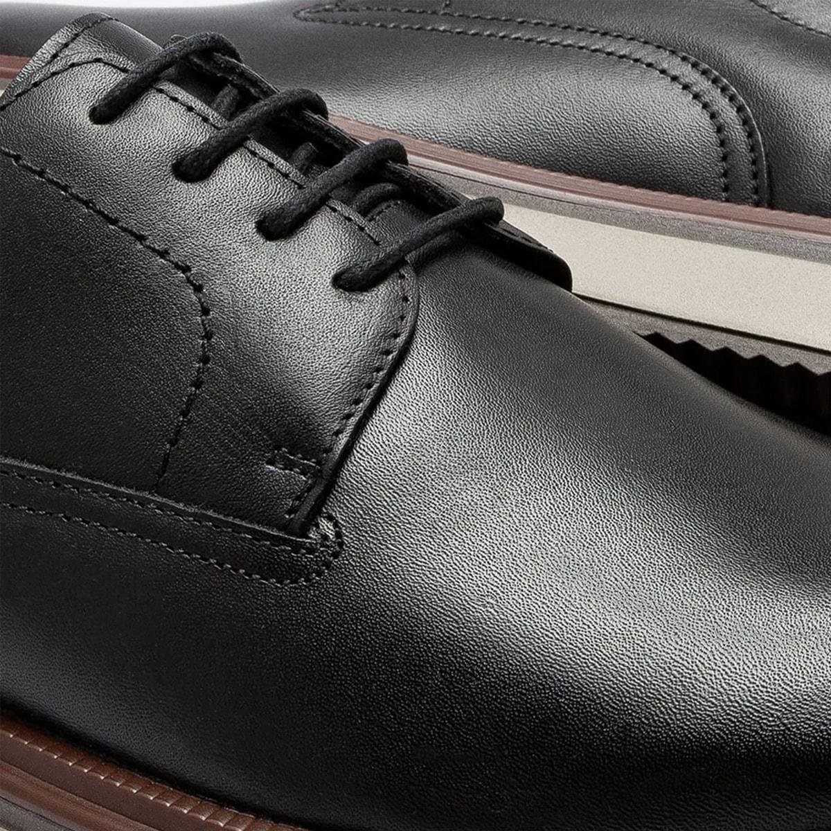 Sapato de Couro Democrata Masculino Durant 596101 Preto 3