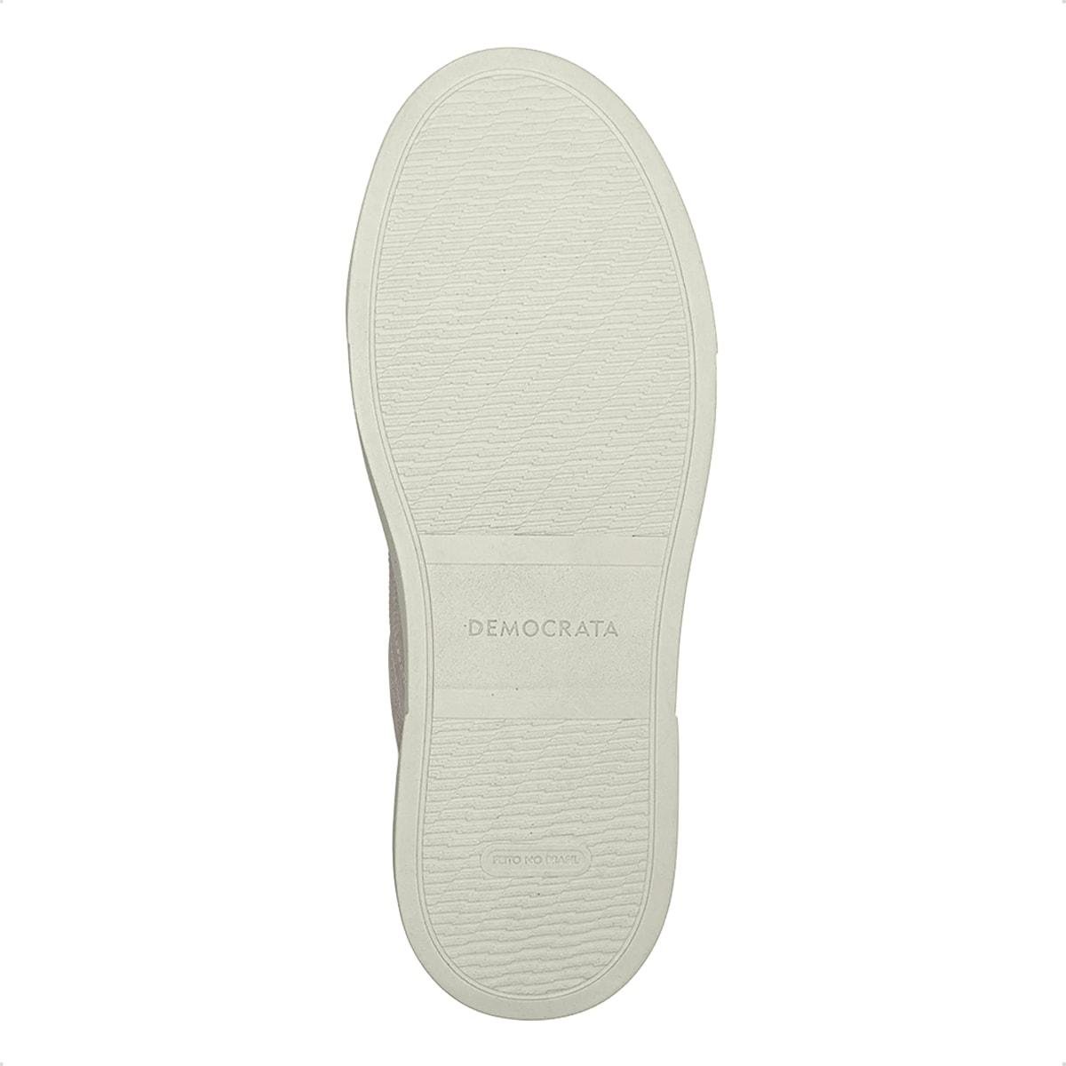 Tênis de Couro Democrata Masculino Bill 240901 Cinza Claro 4