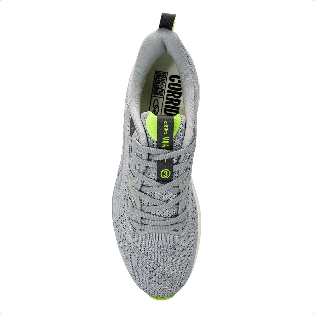 Tênis Olympikus Masculino Voa 3 Corrida Cinza/Verde 3