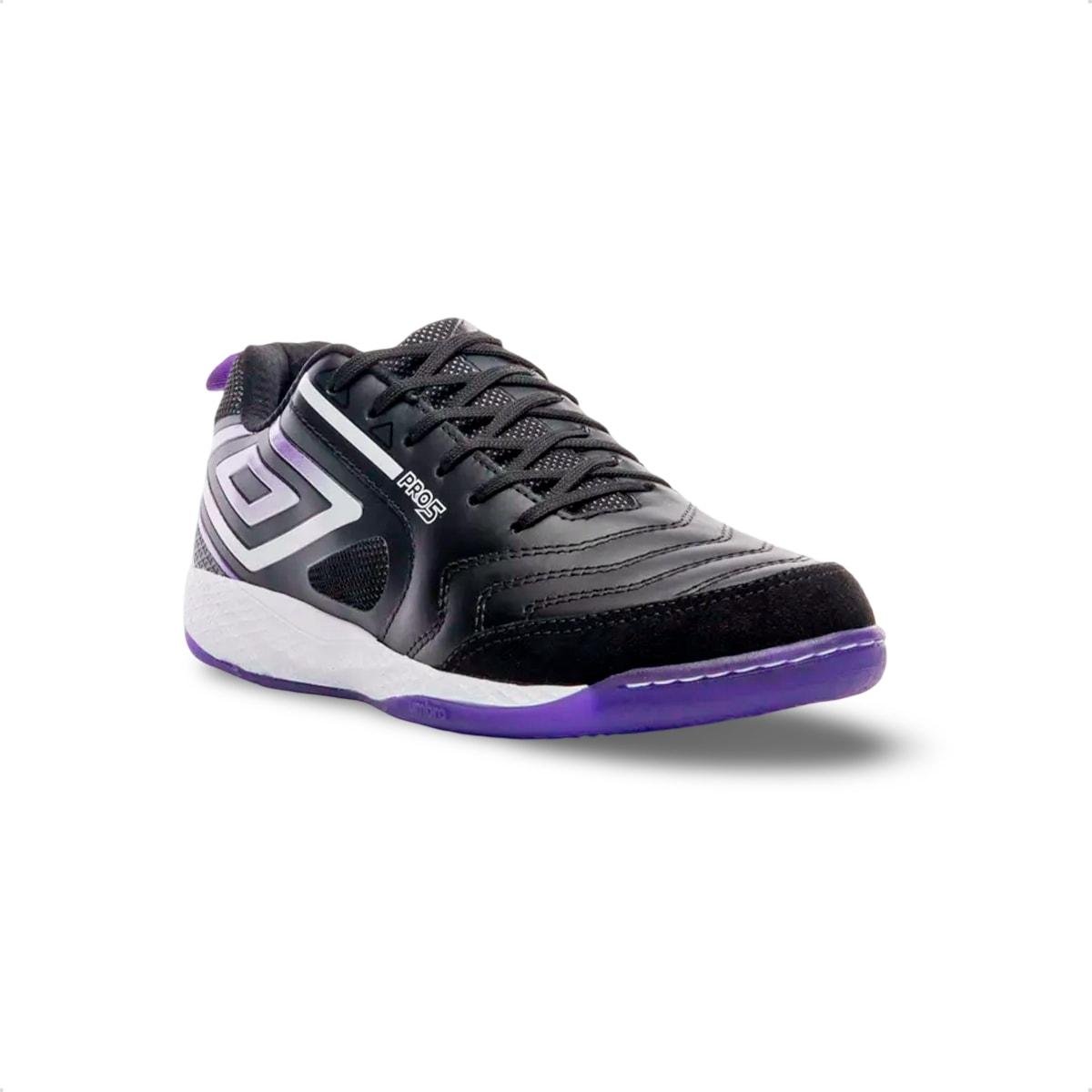 Chuteira Futsal Umbro Pro 5 Bump Billy Brfutsal Preto/Roxo 2