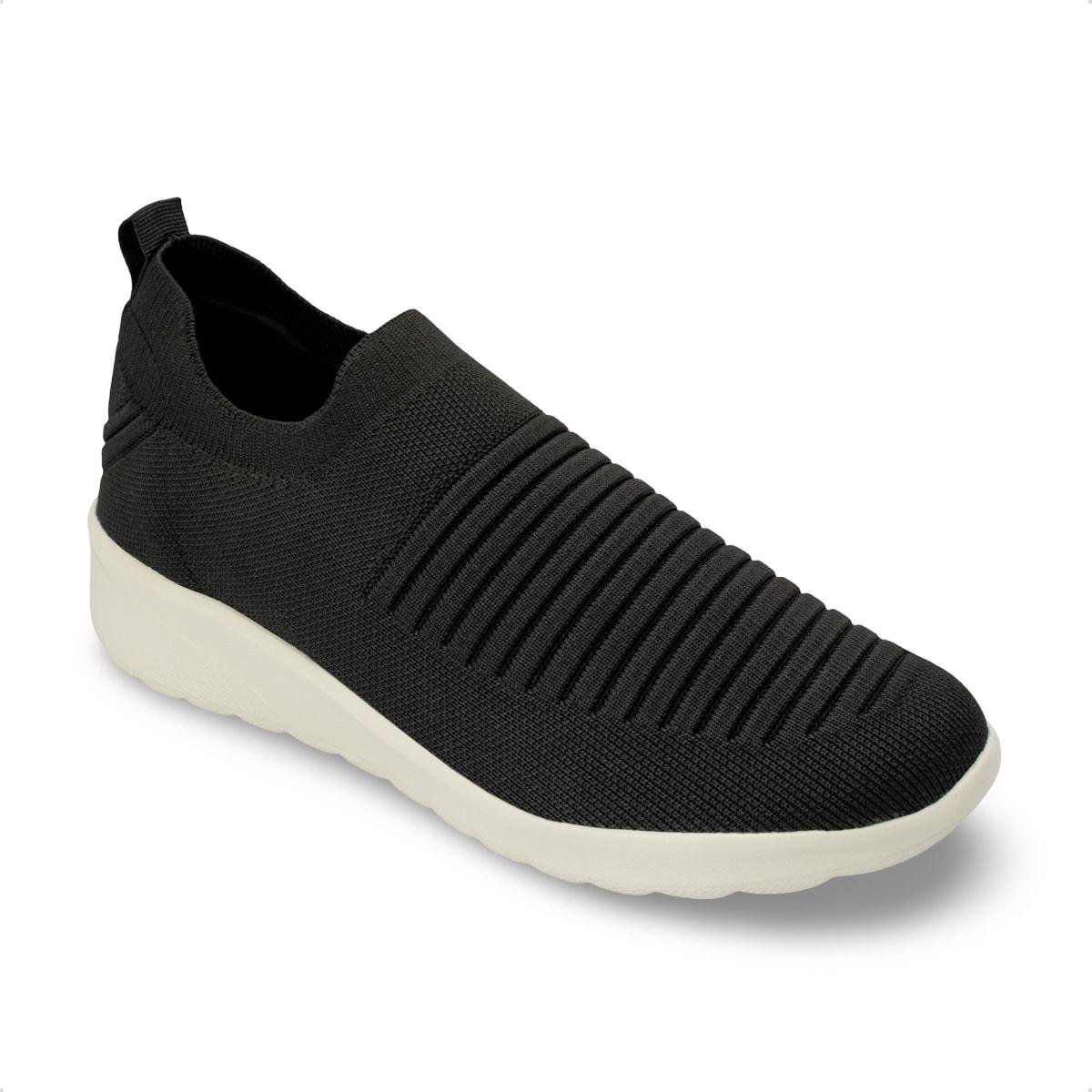 Tênis Usaflex Feminino Slip On Tricot Casual AP19001 Preto 2