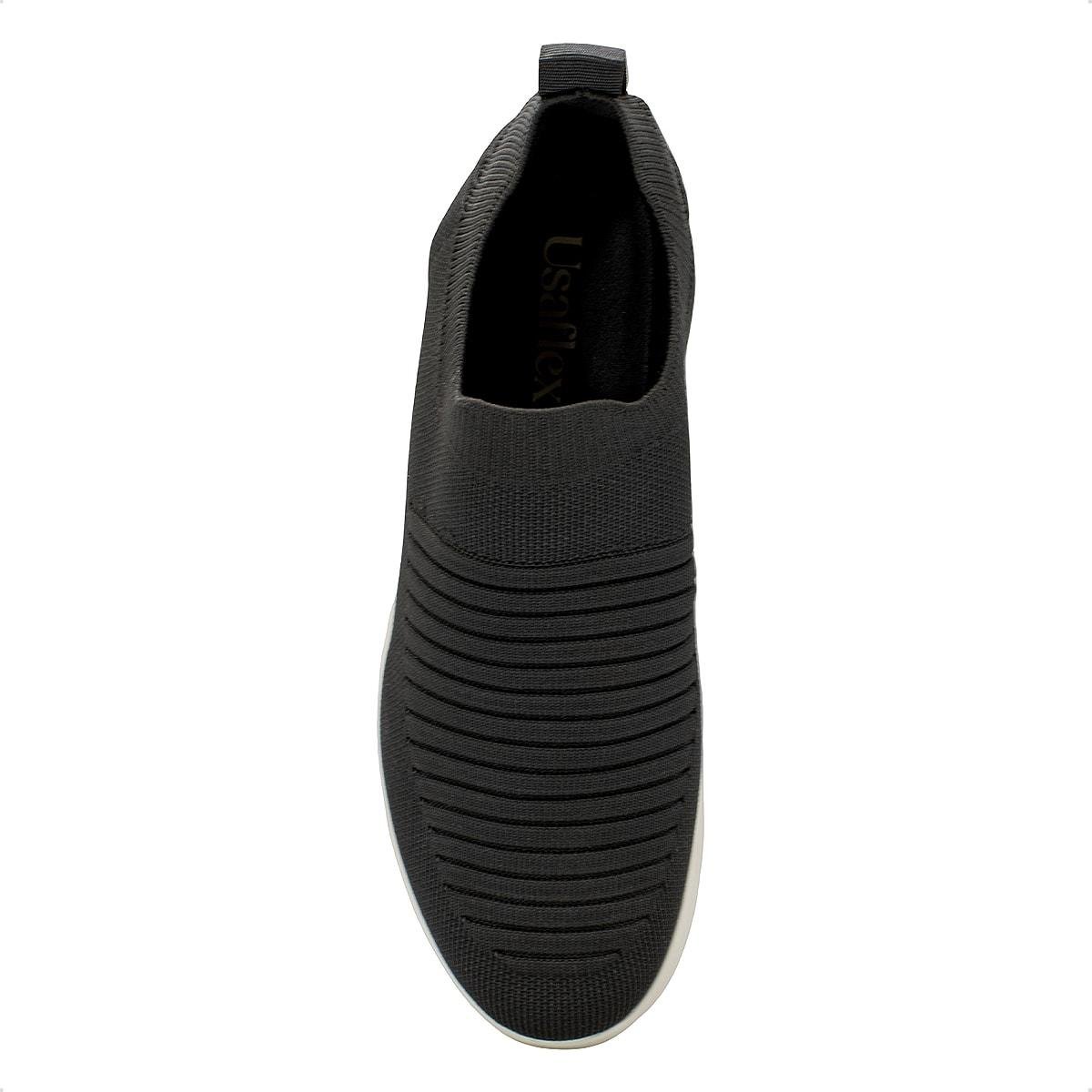 Tênis Usaflex Feminino Slip On Tricot Casual AP19001 Preto 3