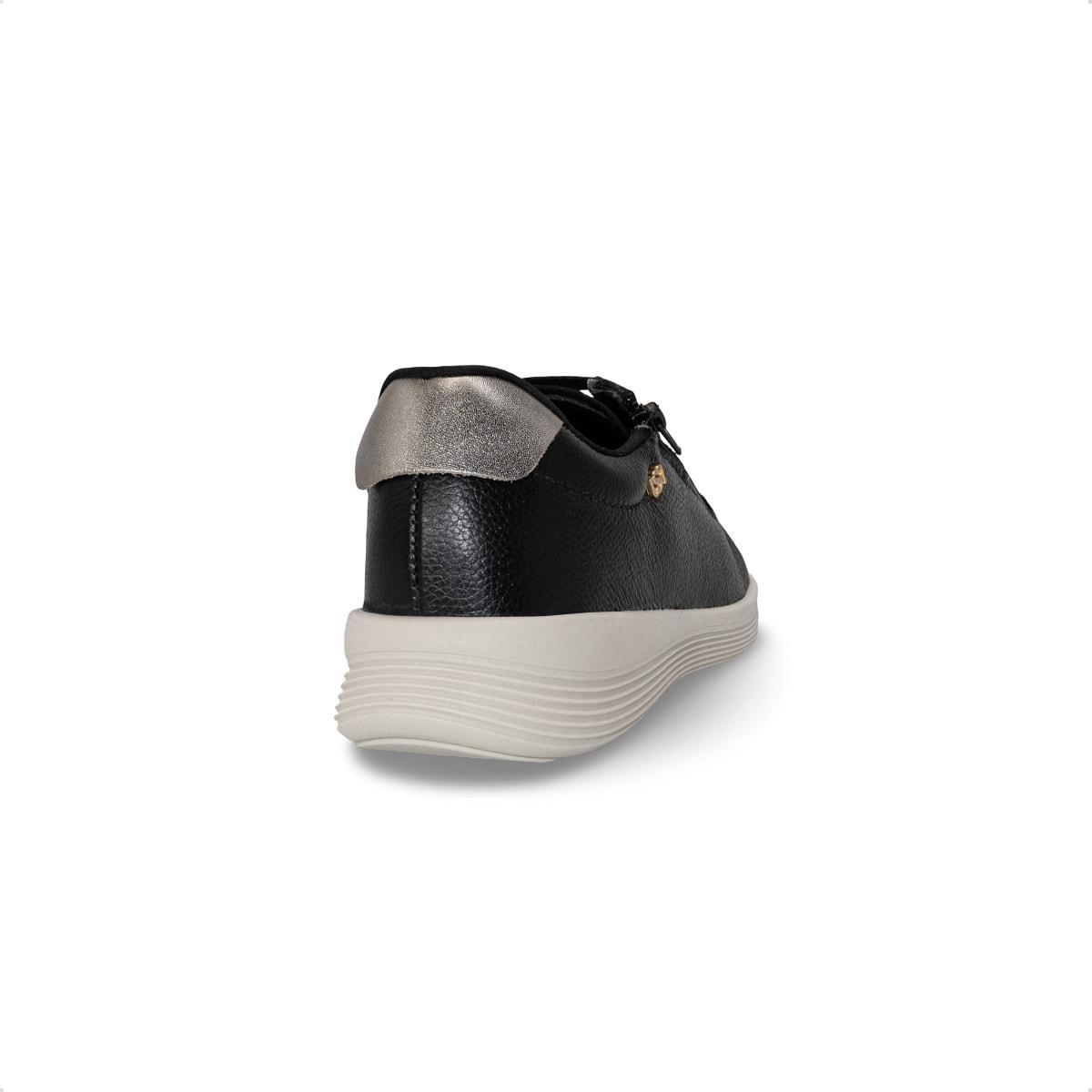 Tênis Usaflex Feminino em Couro Zíper Lateral UD02007 Preto 4