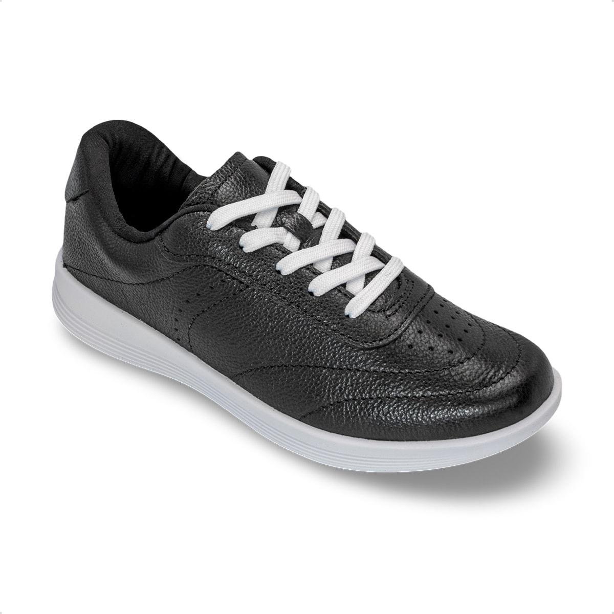 Tênis Usaflex Feminino em Couro Básico UD02005 Preto 2