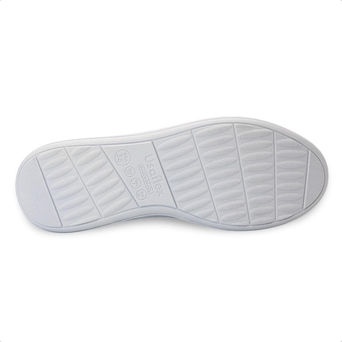 Tênis Usaflex Feminino em Couro Básico UD02005 Branco 5