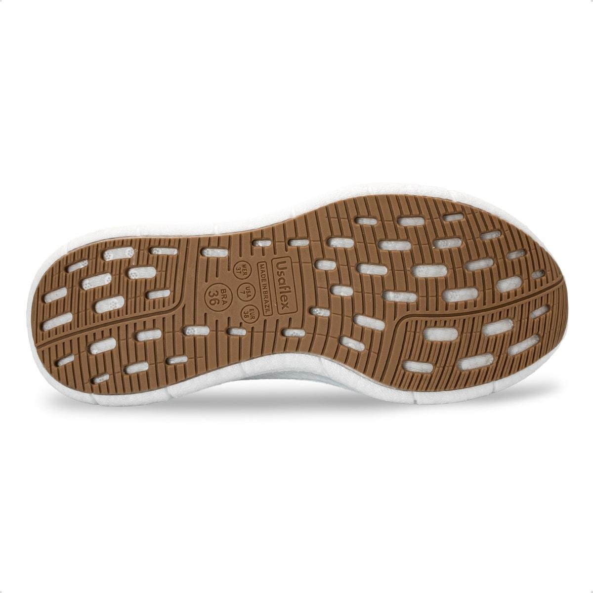 Tênis Usaflex Feminino Tecido Cadarço Elástico Casual AN26005 Marrom 5